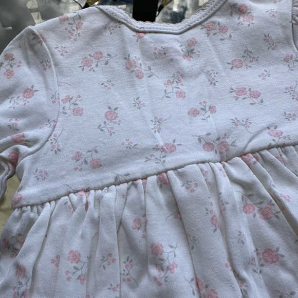Little Me Pink Floral Long Sleeve Bodysuit Dress in White - Size 6 Months - Picture 14 of 16